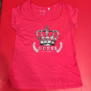 Guess pink T-shirt with graphic design women's size XL